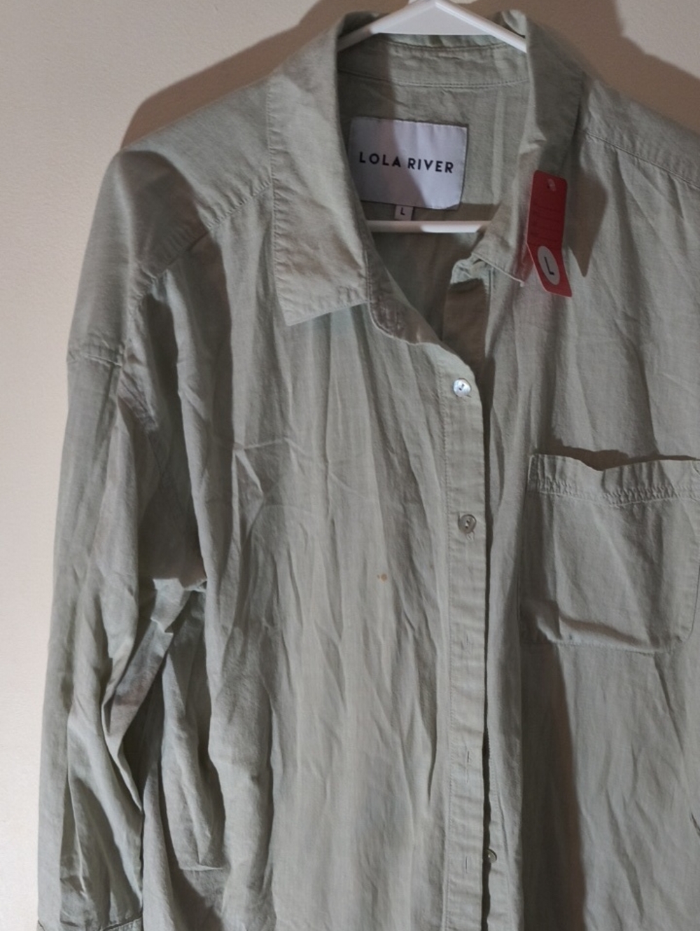 Lola River  Light Green Button-Up Shirt